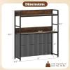 imageGiantex Desktop Bookshelf 2Tier Desk Hutch Dorm with Pegboard for up to 32quot Computer Monitor Industrial Countertop Storage Organizer Rack Desk Shelf for Home Office Rustic Brown