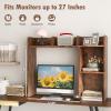 imageGiantex Desktop Bookshelf Countertop Storage Hutch with 4 Shelves for Computer Desk Dressing Tabletop Display Rack Multipurpose Desk Hutch Storage Organizer for Home Office Dorm Grey OakRustic Brown