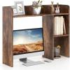 imageGiantex Desktop Bookshelf Countertop Storage Hutch with 4 Shelves for Computer Desk Dressing Tabletop Display Rack Multipurpose Desk Hutch Storage Organizer for Home Office Dorm Grey OakRustic Brown