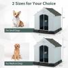 imageGiantex Dog House for Medium Dogs Waterproof Plastic Dog Houses with Air Vents and Elevated Floor Easy to Assemble Outdoor Cat House Feeding Station Indoor Patio Backyard Dog Kennel HouseGray