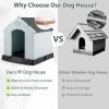 imageGiantex Dog House for Medium Dogs Waterproof Plastic Dog Houses with Air Vents and Elevated Floor Easy to Assemble Outdoor Cat House Feeding Station Indoor Patio Backyard Dog Kennel HouseGray