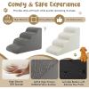 imageGiantex Dog Ramp Stairs for Bed 3 Tiers Foam Pet Steps for Small Dogs Puppy Cats Older Washable Cover High Density Foam NonSlip Stairs for Dogs to Get on Bed Sofa Gray 3 StepsGray