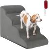 imageGiantex Dog Ramp Stairs for Bed 3 Tiers Foam Pet Steps for Small Dogs Puppy Cats Older Washable Cover High Density Foam NonSlip Stairs for Dogs to Get on Bed Sofa Gray 3 StepsGray