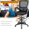 imageGiantex Drafting Chair High Back Office Chairs with Footrest Ring FlipUp Armrest Height Adjustable Executive Desk Chair Ergonomic Mesh Computer Task Chair Lumbar Support Tall Office Chair 1 BlackBlack