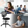 imageGiantex Drafting Chair Tall Office Chair with Back Height Adjustable Home Office Chair on Wheels Ergonomic Computer Standing Desk Chair with Footrest Ring for Bedroom Black