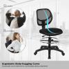 imageGiantex Drafting Chair Tall Office Chair with Back Height Adjustable Home Office Chair on Wheels Ergonomic Computer Standing Desk Chair with Footrest Ring for Bedroom Black