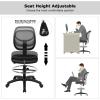 imageGiantex Drafting Chair Tall Office Chair with Back Height Adjustable Home Office Chair on Wheels Ergonomic Computer Standing Desk Chair with Footrest Ring for Bedroom Black