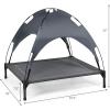 imageGiantex Elevated Dog Bed with Canopy Portable Indoor Outdoor Pet Cot for Camping Beach Lawn Keep Dogs Cats Cool in Summer Breathable Fabric Steel Frame Easy Assembly XL 415 x 345 x 35L 355 x 32 x 32