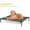 imageGiantex Elevated Dog Bed with Canopy Portable Indoor Outdoor Pet Cot for Camping Beach Lawn Keep Dogs Cats Cool in Summer Breathable Fabric Steel Frame Easy Assembly XL 415 x 345 x 35XL 415 x 345 x 35