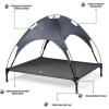 imageGiantex Elevated Dog Bed with Canopy Portable Indoor Outdoor Pet Cot for Camping Beach Lawn Keep Dogs Cats Cool in Summer Breathable Fabric Steel Frame Easy Assembly XL 415 x 345 x 35XL 415 x 345 x 35