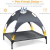 imageGiantex Elevated Dog Bed with Canopy Portable Indoor Outdoor Pet Cot for Camping Beach Lawn Keep Dogs Cats Cool in Summer Breathable Fabric Steel Frame Easy Assembly XL 415 x 345 x 35L 355 x 32 x 32