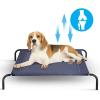imageGiantex Elevated Pet Bed for Medium Large Dogs Keep Pets Cool Portable Raised Pet Cot Indoor Outdoor Camping Waterproof Breathable Mat Steel Frame Easy Assembly LargeXLarge