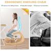 imageGiantex Ergonomic Kneeling Chair Posture Chair for Desk with Cushion Solid Wood Frame Max Load 330 Lbs Comfortable Ergo Rocking Kneel Chair for Office Home Study BlackWhite