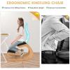 imageGiantex Ergonomic Kneeling Chair Posture Chair for Desk with Cushion Solid Wood Frame Max Load 330 Lbs Comfortable Ergo Rocking Kneel Chair for Office Home Study BlackBlack