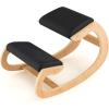 imageGiantex Ergonomic Kneeling Chair Posture Chair for Desk with Cushion Solid Wood Frame Max Load 330 Lbs Comfortable Ergo Rocking Kneel Chair for Office Home Study BlackBlack
