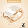 imageGiantex Ergonomic Kneeling Chair Posture Chair for Desk with Cushion Solid Wood Frame Max Load 330 Lbs Comfortable Ergo Rocking Kneel Chair for Office Home Study BlackWhite