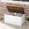 imageGiantex Fliptop Storage Chest Lift Top Storage Bench wGas Strut Safety Hinges 355Deck Box for Tools Shoes Sports Supplies in Garage Balcony Entryway Porch Storage Box