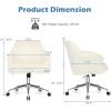 imageGiantex Fluffy Desk Chair Comfy Faux Fur Vanity Chair with Wheals and Height Adjustable Cute Fuzzy Makeup Chair for Girls Women Modern Swivel Arm Chair for Bedroom Home Office BeigeBeige