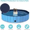 imageGiantex Foldable Pet Swimming Pool Dog Bath Pool with AntiSlip Bottom Portable PVC Pets Bathing Tub Kiddie Pools for Dogs Cats Kids Easy to Drain Collapsible Dog Pet Pool XXL63 inch Blue