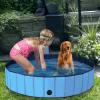 imageGiantex Foldable Pet Swimming Pool Dog Bath Pool with AntiSlip Bottom Portable PVC Pets Bathing Tub Kiddie Pools for Dogs Cats Kids Easy to Drain Collapsible Dog Pet Pool XXL63 inch Blue