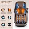 imageGiantex Full Body Massage Chair SL Track Zero Gravity Electric Recliner with Airbag Rollers Heater Shoulder Detecting Thai Stretch Wireless Speaker Touch Screen Free Indoor Delivery