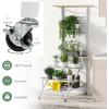 imageGiantex Hanging Plant Stand Indoor 3Tier Metal Ladder Plant Rack with Hanging Bar Trellis Grid Shelf Tall Plant Stand Flower Pot Organizer for Indoor Garden Balcony Living Room WhiteWhite
