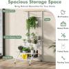imageGiantex Hanging Plant Stand Indoor 3Tier Metal Ladder Plant Rack with Hanging Bar Trellis Grid Shelf Tall Plant Stand Flower Pot Organizer for Indoor Garden Balcony Living Room WhiteWhite