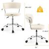 imageGiantex Home Office Chair Faux Fur Low Back Swivel Leisure Chair wHeight Adjustable Padded Seat Rolling Armless Vanity Chair wGalvanized Steel Frame for Bedroom Study Guest Room WhiteWhite