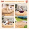 imageGiantex Human Dog Bed  71quot x 45quot Large Human Size Dog Bed for Adult Orthopedic Egg Crate Foam Washable Faux Fur Bed Cover Blanket Pillow for Pets and People Doze Off Napping BrownBrown