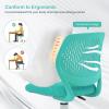 imageGiantex Kids Desk Chair Adjustable Children Study Chair Swivel Armless Mesh Task Student Chair Child Desk Chair with Adjustable Height ampamp Lumbar Support BlueTurquoise
