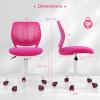 imageGiantex Kids Desk Chair Adjustable Children Study Chair Swivel Armless Mesh Task Student Chair Child Desk Chair with Adjustable Height ampamp Lumbar Support BlueRose