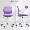 imageGiantex Kids Desk Chair Adjustable Children Study Chair Swivel Armless Mesh Task Student Chair Child Desk Chair with Adjustable Height ampamp Lumbar Support BluePurple