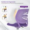 imageGiantex Kids Desk Chair Adjustable Children Study Chair Swivel Armless Mesh Task Student Chair Child Desk Chair with Adjustable Height ampamp Lumbar Support BluePurple