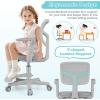 imageGiantex Kids Desk Chair Height Adjustable Children Swivel Computer Chair with YShaped Lumbar Support ampamp Universal Casters Mesh Kids Task Chair for Study Boys Girls Aged 413 BlueGrey