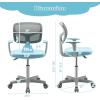 imageGiantex Kids Desk Chair Height Adjustable Children Swivel Computer Chair with YShaped Lumbar Support ampamp Universal Casters Mesh Kids Task Chair for Study Boys Girls Aged 413 BlueBlue