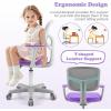 imageGiantex Kids Desk Chair Height Adjustable Children Swivel Computer Chair with YShaped Lumbar Support ampamp Universal Casters Mesh Kids Task Chair for Study Boys Girls Aged 413 BluePurple