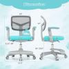imageGiantex Kids Desk Chair Height Adjustable Children Swivel Computer Chair with YShaped Lumbar Support ampamp Universal Casters Mesh Kids Task Chair for Study Boys Girls Aged 413 BlueTurquoise