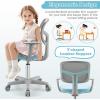 imageGiantex Kids Desk Chair Height Adjustable Children Swivel Computer Chair with YShaped Lumbar Support ampamp Universal Casters Mesh Kids Task Chair for Study Boys Girls Aged 413 BlueBlue