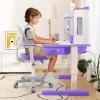 imageGiantex Kids Desk Chair Height Adjustable Children Swivel Computer Chair with YShaped Lumbar Support ampamp Universal Casters Mesh Kids Task Chair for Study Boys Girls Aged 413 BluePurple