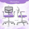 imageGiantex Kids Desk Chair Height Adjustable Children Swivel Computer Chair with YShaped Lumbar Support ampamp Universal Casters Mesh Kids Task Chair for Study Boys Girls Aged 413 BluePurple