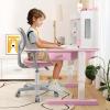 imageGiantex Kids Desk Chair Height Adjustable Children Swivel Computer Chair with YShaped Lumbar Support ampamp Universal Casters Mesh Kids Task Chair for Study Boys Girls Aged 413 BluePink
