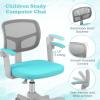 imageGiantex Kids Desk Chair Height Adjustable Children Swivel Computer Chair with YShaped Lumbar Support ampamp Universal Casters Mesh Kids Task Chair for Study Boys Girls Aged 413 BlueTurquoise