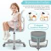 imageGiantex Kids Desk Chair Height Adjustable Children Swivel Computer Chair with YShaped Lumbar Support ampamp Universal Casters Mesh Kids Task Chair for Study Boys Girls Aged 413 BlueGrey