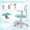imageGiantex Kids Desk Chair Height Adjustable Children Swivel Computer Chair with YShaped Lumbar Support ampamp Universal Casters Mesh Kids Task Chair for Study Boys Girls Aged 413 BlueTurquoise