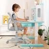 imageGiantex Kids Desk Chair Height Adjustable Children Swivel Computer Chair with YShaped Lumbar Support ampamp Universal Casters Mesh Kids Task Chair for Study Boys Girls Aged 413 BlueGrey
