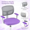 imageGiantex Kids Desk Chair Height Adjustable Children Swivel Computer Chair with YShaped Lumbar Support ampamp Universal Casters Mesh Kids Task Chair for Study Boys Girls Aged 413 BluePurple
