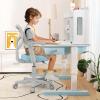 imageGiantex Kids Desk Chair Height Adjustable Children Swivel Computer Chair with YShaped Lumbar Support ampamp Universal Casters Mesh Kids Task Chair for Study Boys Girls Aged 413 BlueBlue