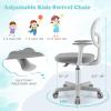imageGiantex Kids Desk Chair Height Adjustable Children Swivel Computer Chair with YShaped Lumbar Support ampamp Universal Casters Mesh Kids Task Chair for Study Boys Girls Aged 413 BlueGrey