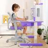 imageGiantex Kids Desk Chair Height Adjustable Children Swivel Computer Chair with YShaped Lumbar Support ampamp Universal Casters Mesh Kids Task Chair for Study Boys Girls Aged 413 BluePurple