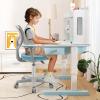 imageGiantex Kids Desk Chair Height Adjustable Children Swivel Computer Chair with YShaped Lumbar Support ampamp Universal Casters Mesh Kids Task Chair for Study Boys Girls Aged 413 BlueBlue